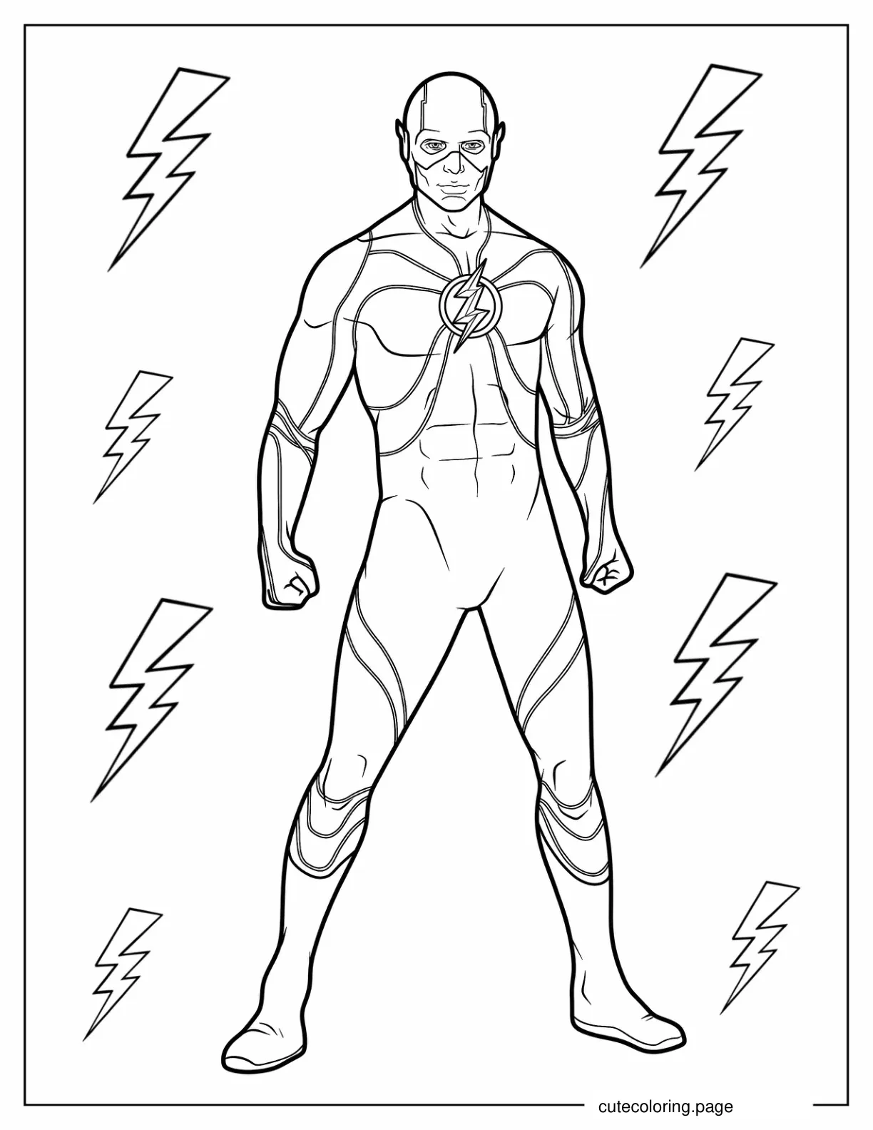 Easy To Color Flash For Kids coloring page