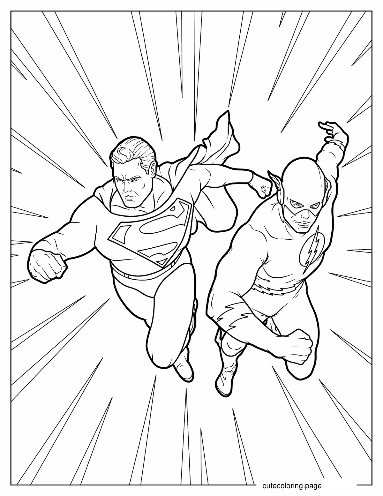 Superman And The Flash To Color coloring page