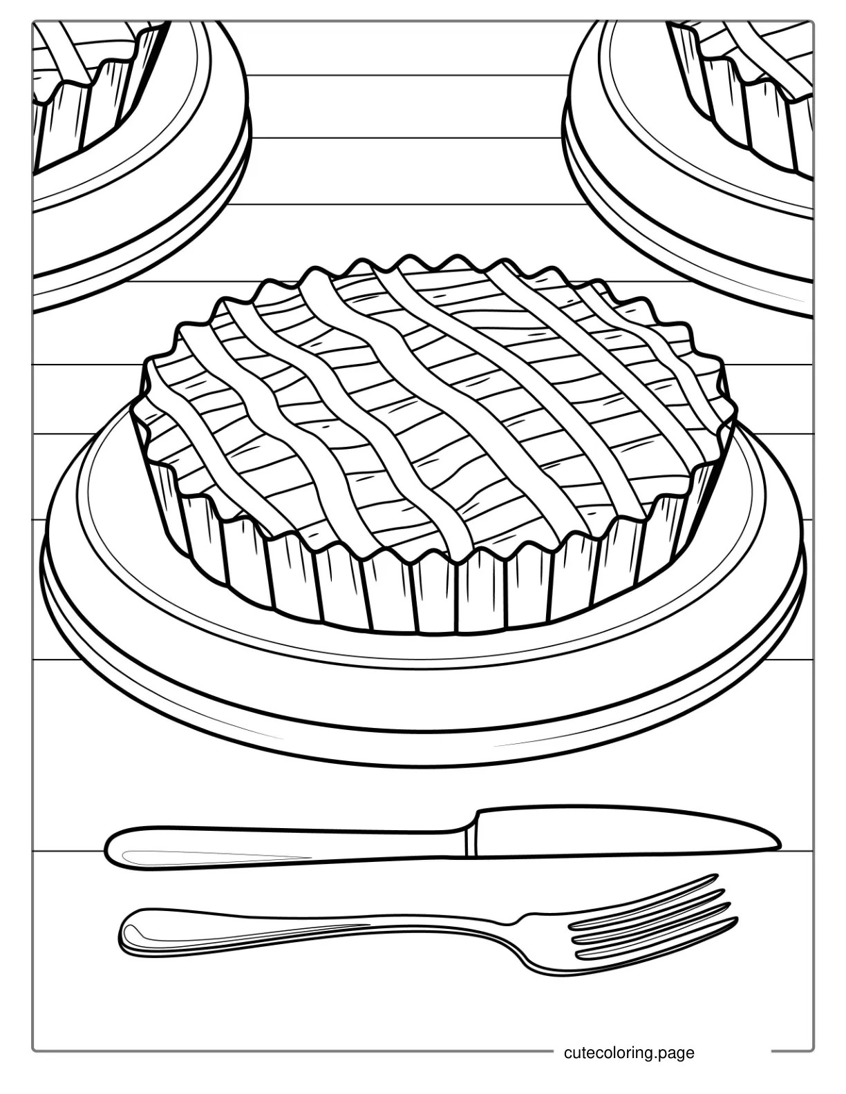 Apple Pie Coloring Page For Kids coloring page