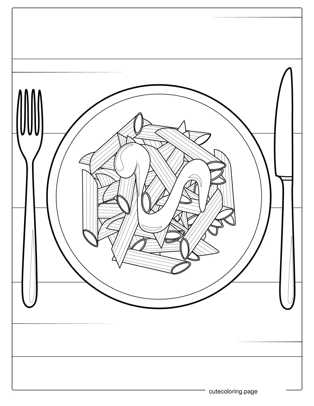 Carbonara Pasta Coloring Picture For Kids coloring page