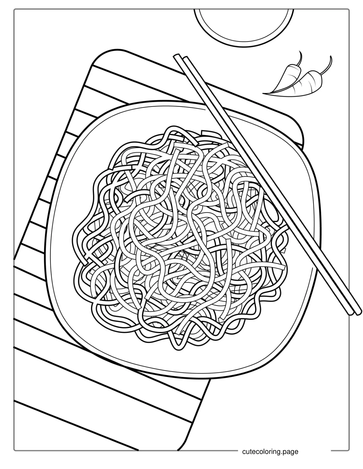 Chinese Noodles Coloring Page coloring page