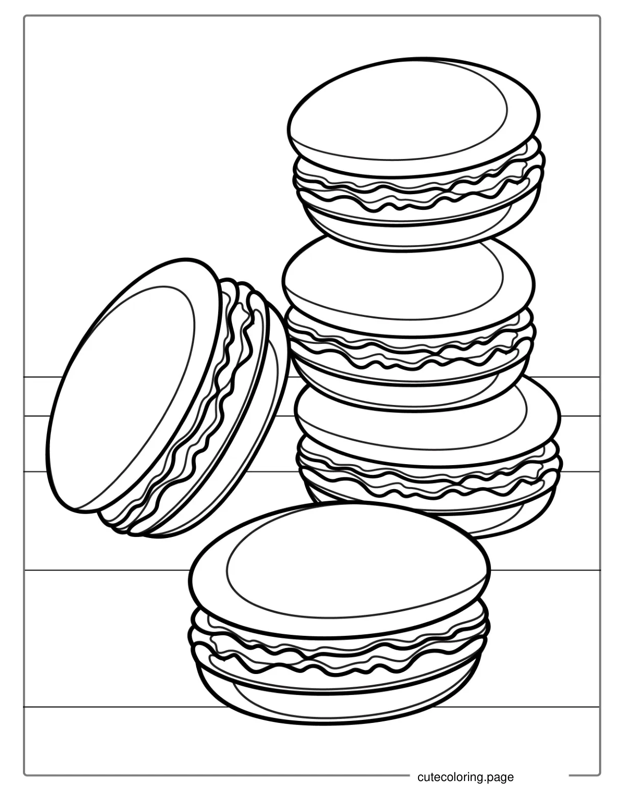 Coloring Page Of Macaroons coloring page