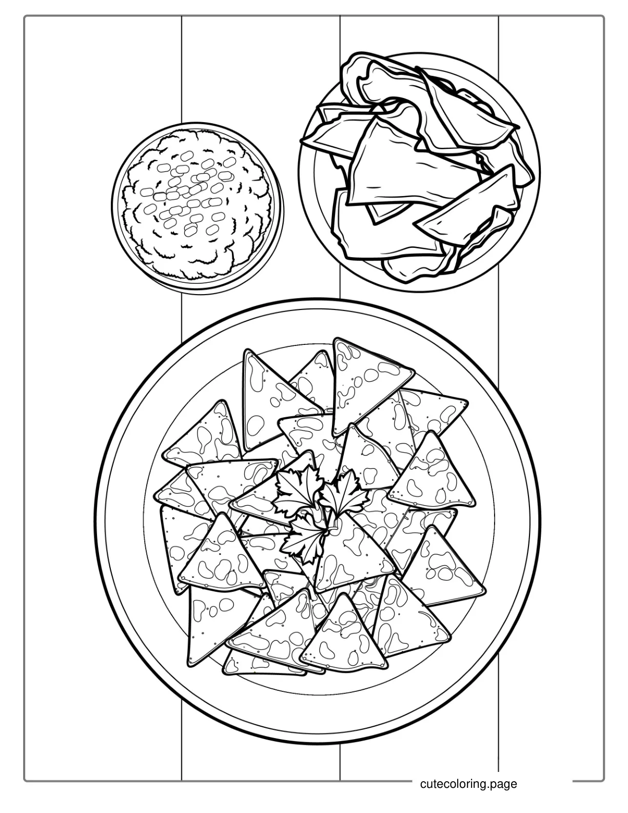 Coloring Page Of Mexican Nachos coloring page