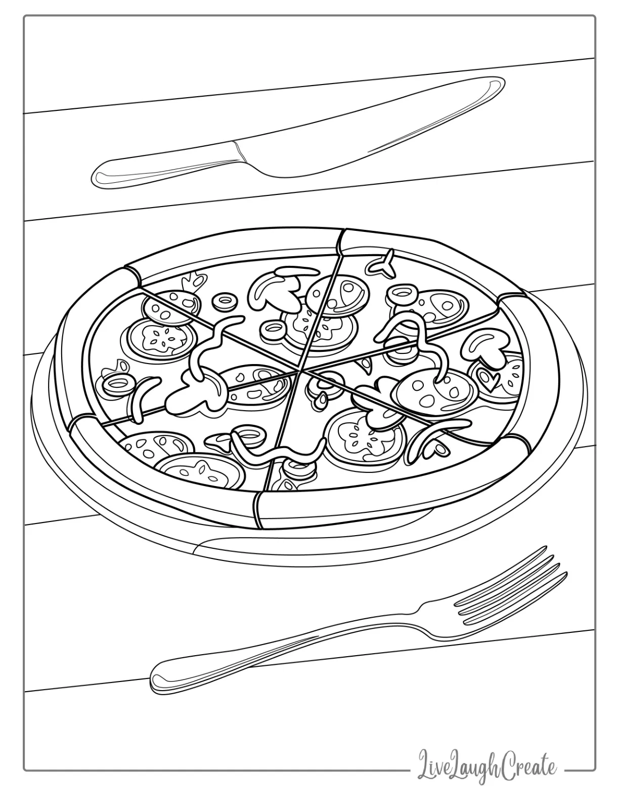 Easy Pizza Coloring Picture coloring page