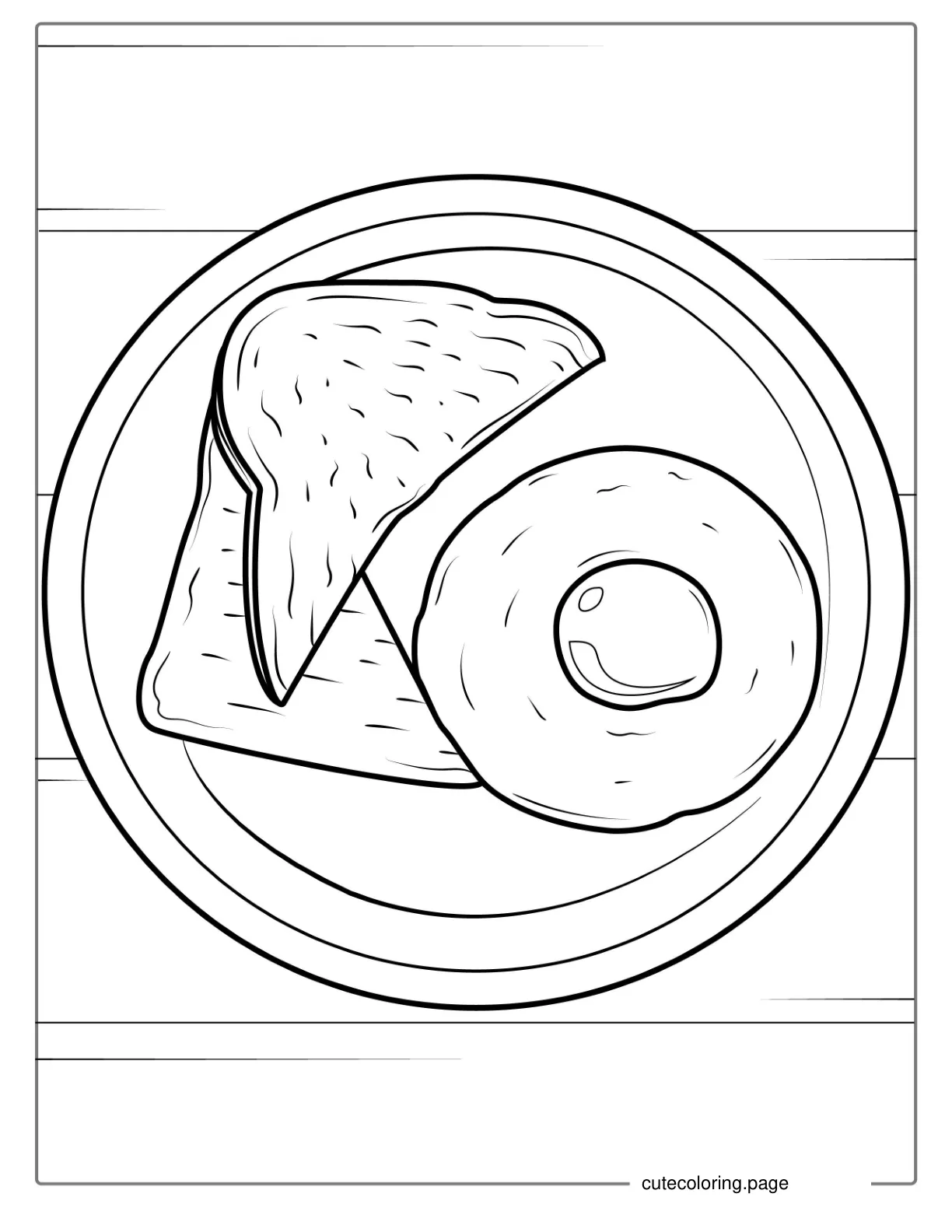 Eggs On Toast Breakfast Food coloring page