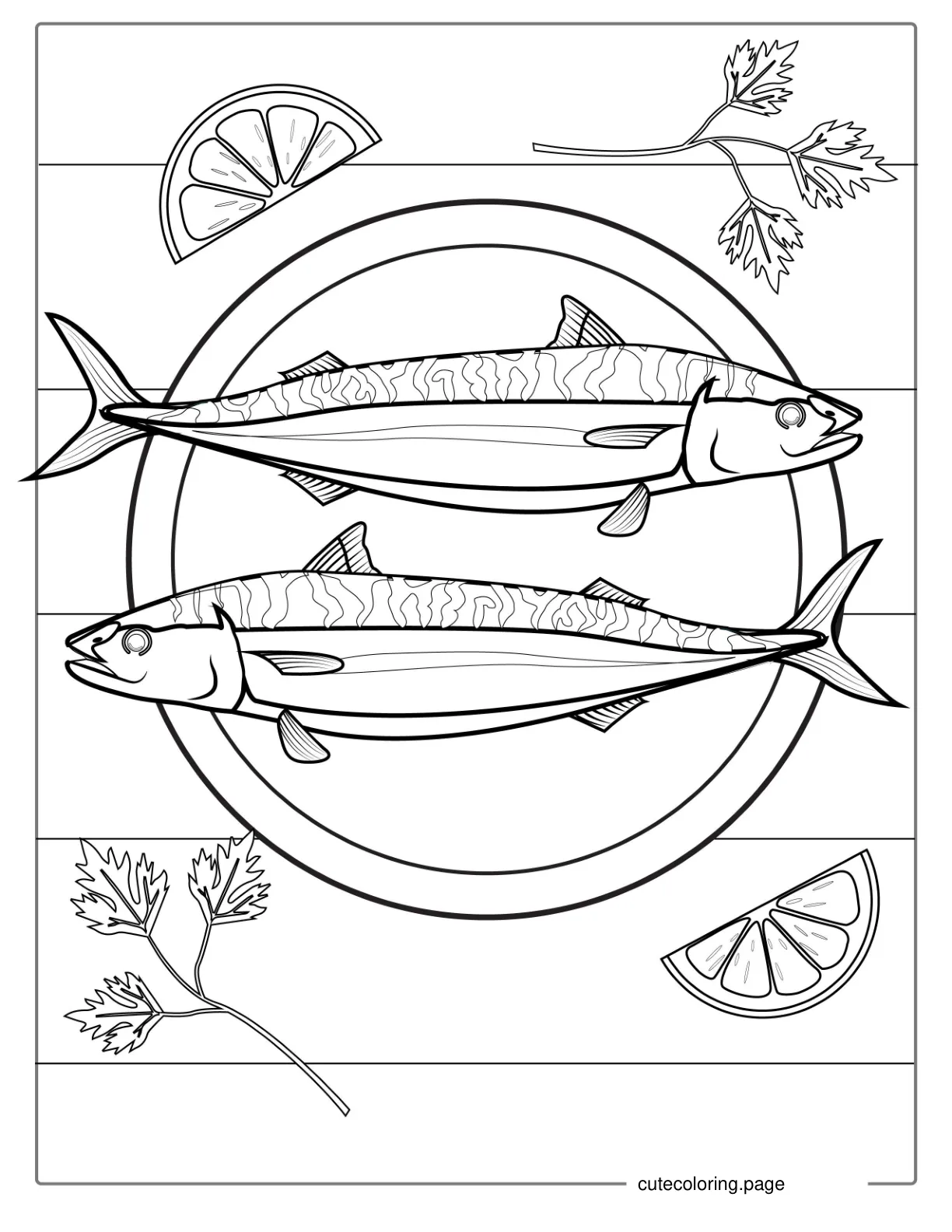 Grilled Fish Coloring Picture coloring page