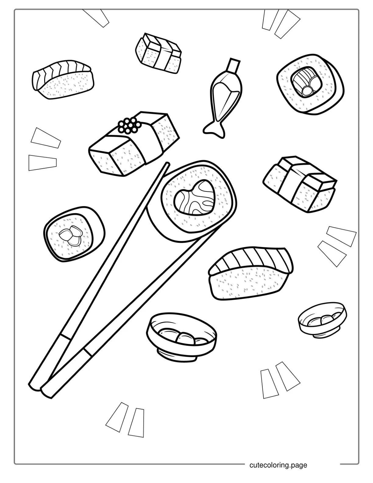 Japanese Sushi Coloring Page coloring page