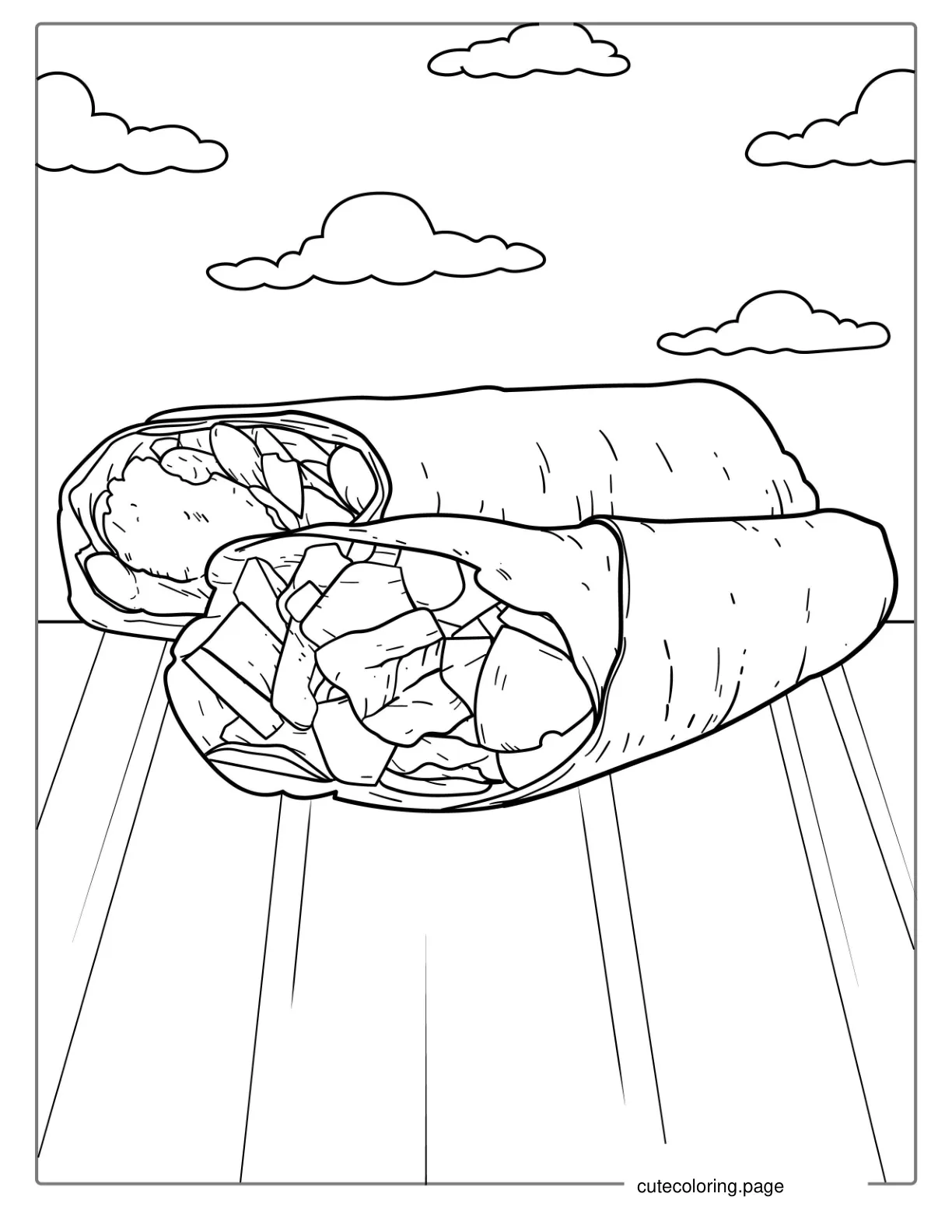 Mexican Burritos Coloring Page coloring page