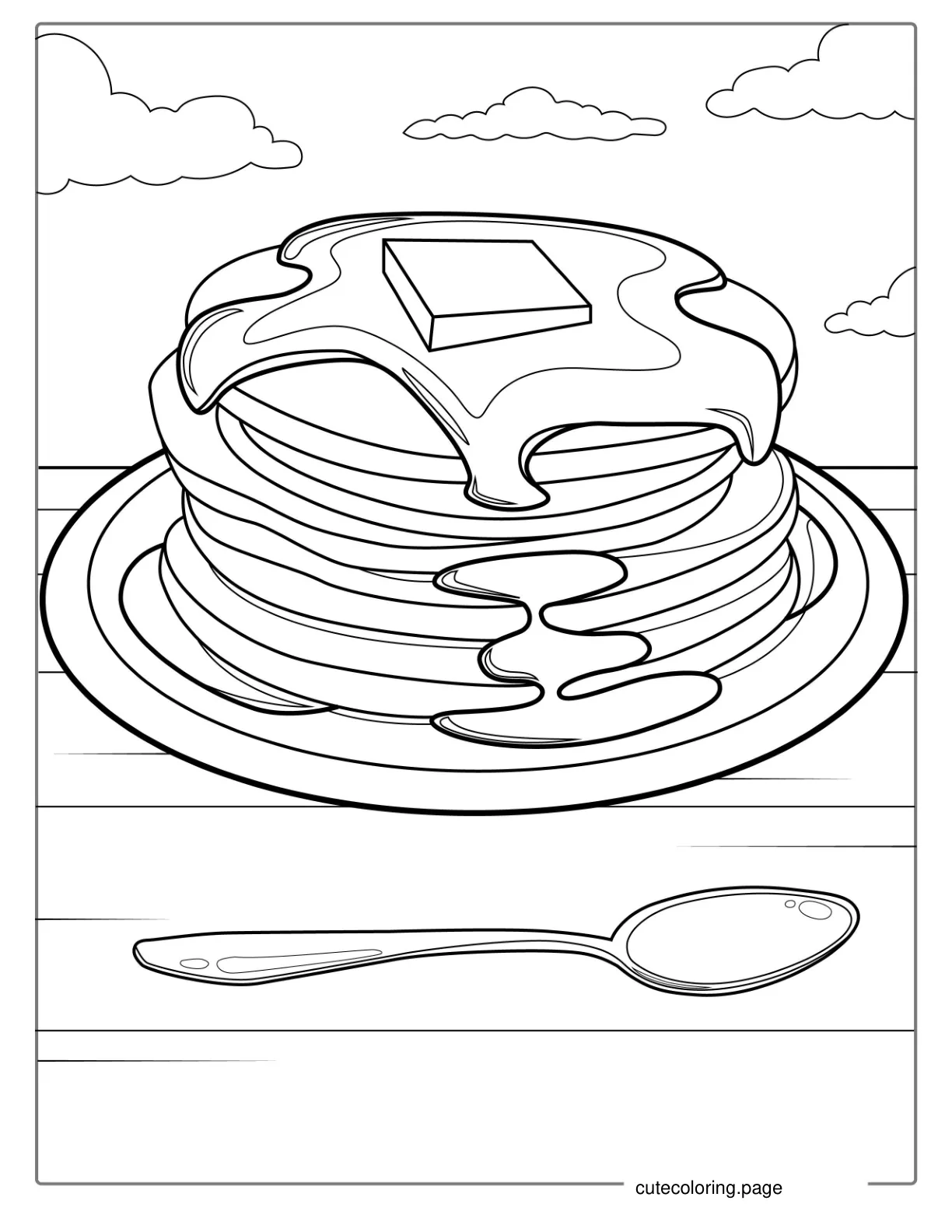 Pancakes Coloring Page coloring page