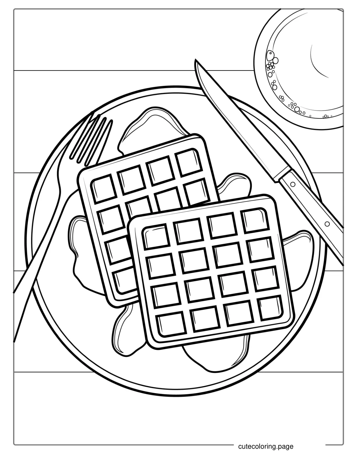 Waffles With Syrup To Color coloring page