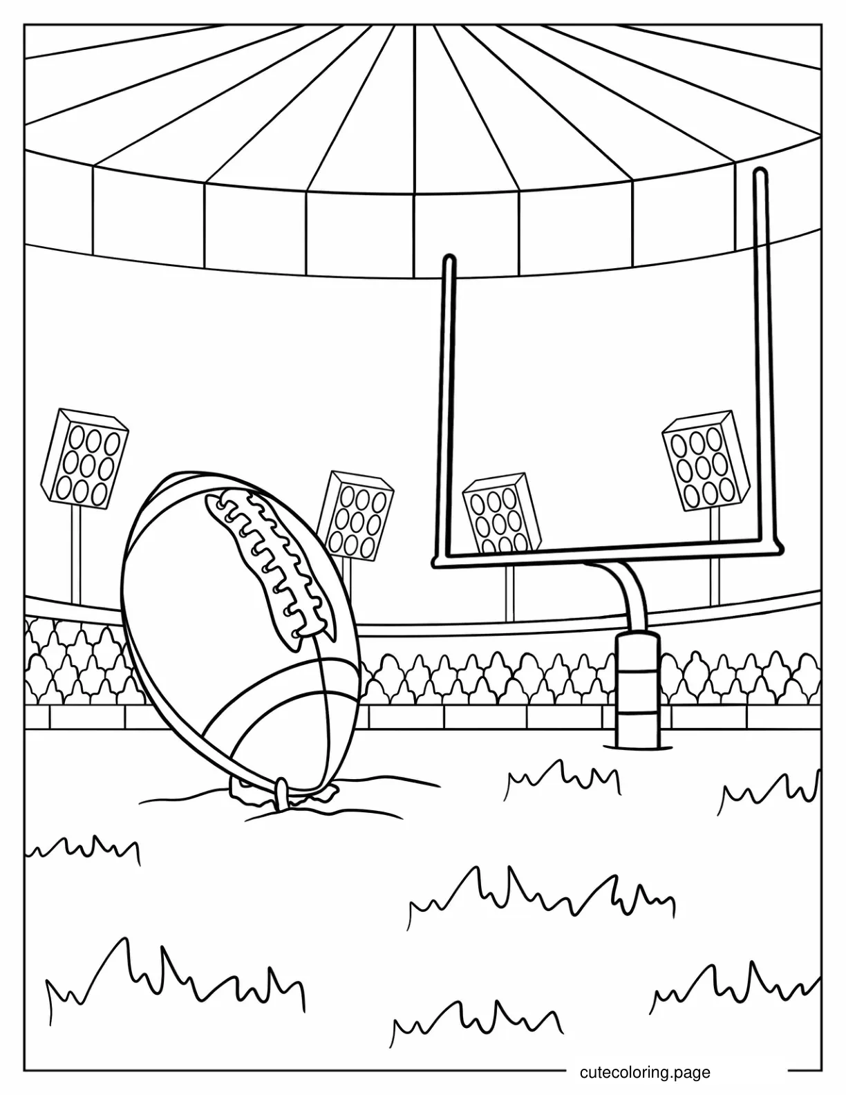 Coloring Page Of NFL Football And Goal Post coloring page