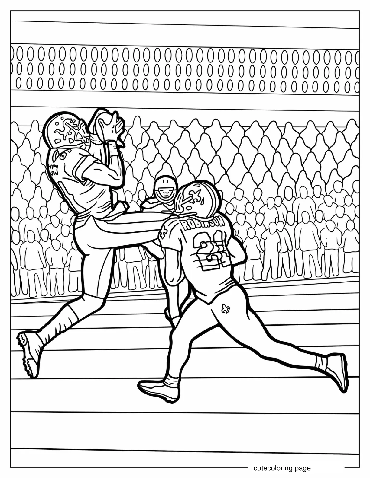 Coloring Page Of Wide Receiver Catching Ball coloring page