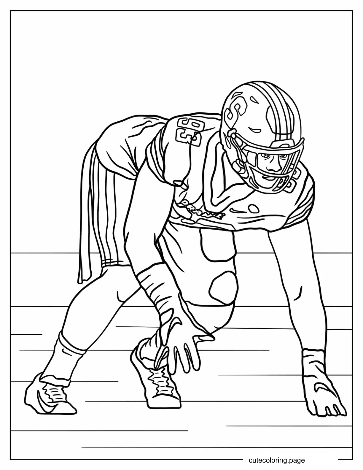 Coloring Sheet Of NFL Offensive Guard coloring page