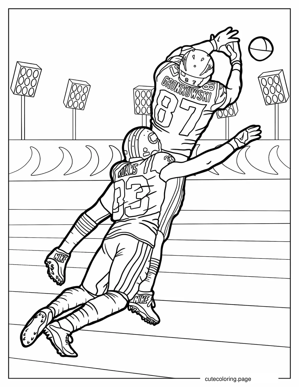 Detailed Coloring Page Of NFL Player Getting Tackled coloring page