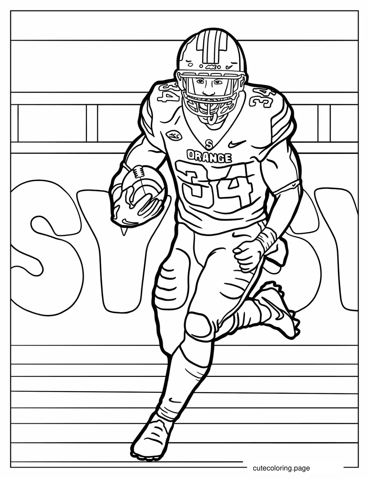 Detailed Quarterback Coloring Sheet coloring page