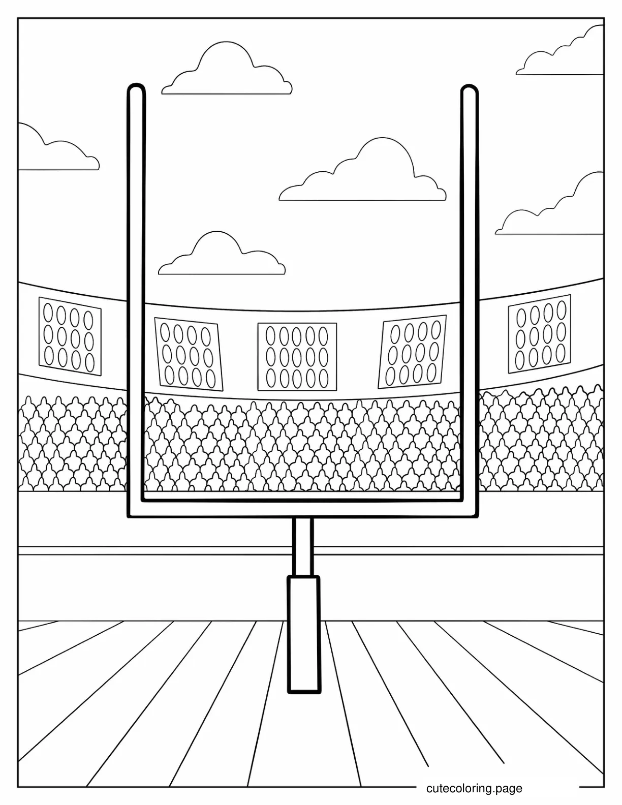 Football Goal Post To Color For Kids coloring page