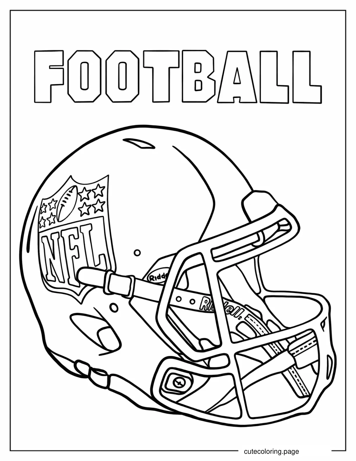 Football Helmet To Color For Kids coloring page