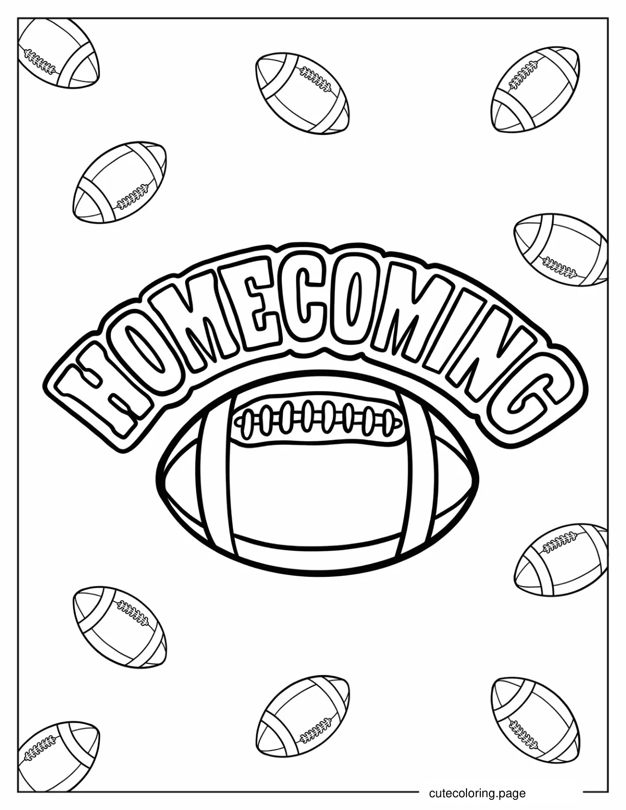 Football Homecoming Coloring Sheet coloring page