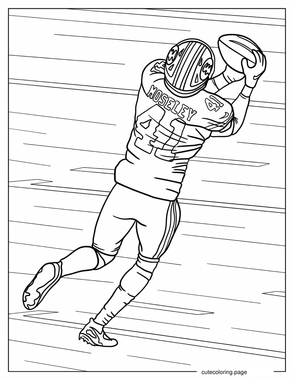 Football Wide Receiver Player To Color coloring page