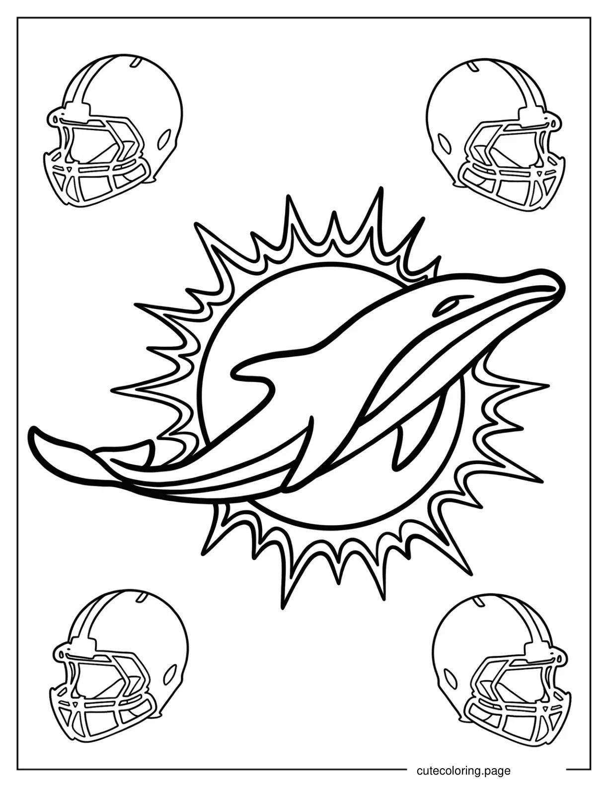 Miami Dolphins Team Logo To Color coloring page