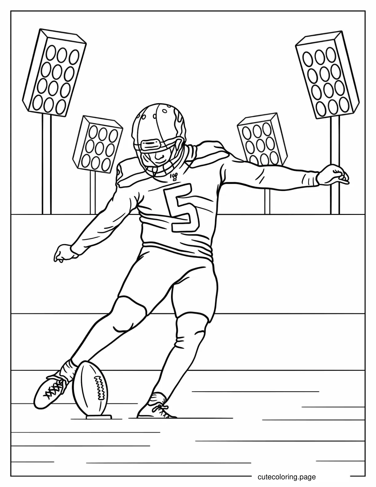 NFL Football Kicker Coloring Sheet coloring page