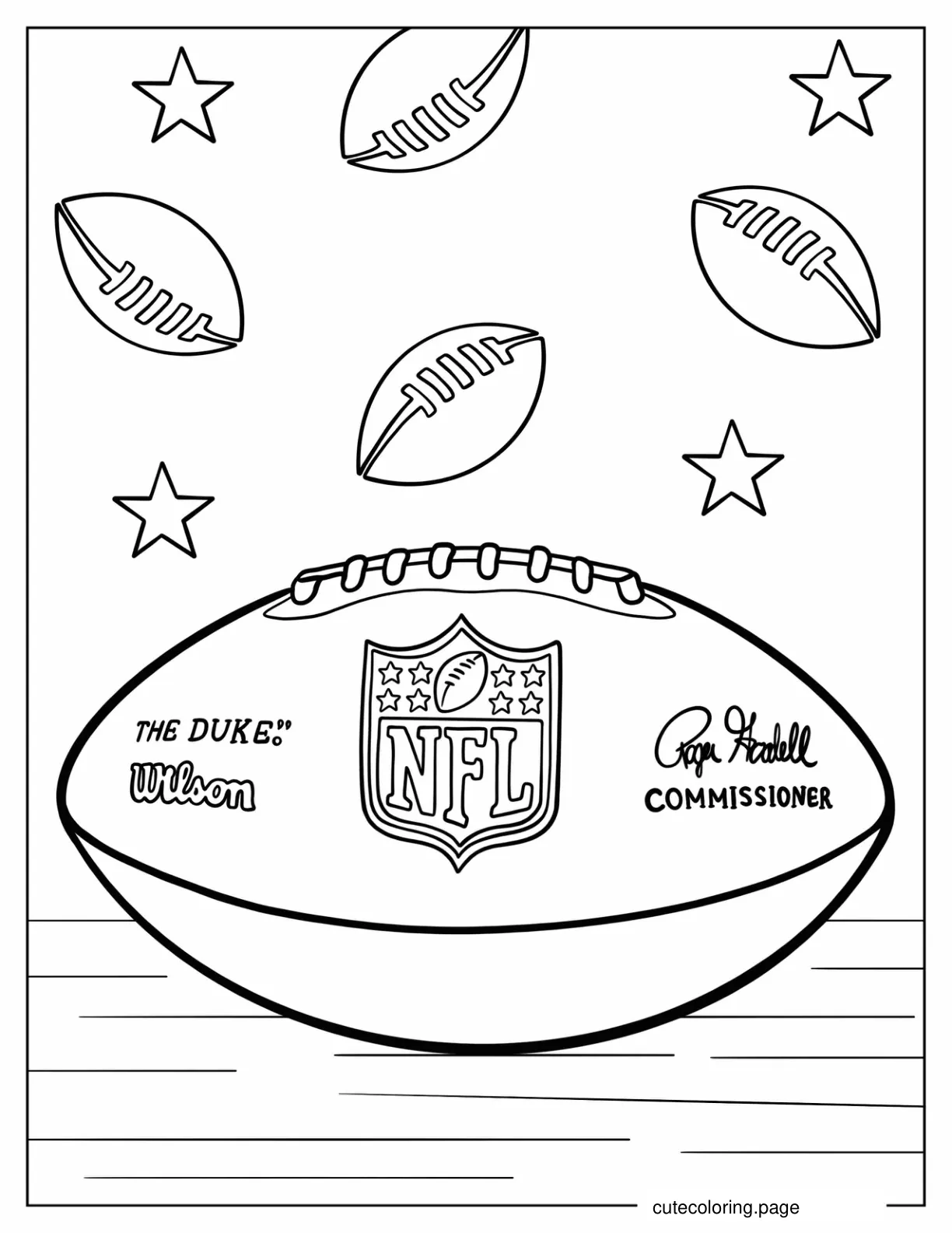 NFL Football To Color For Kids coloring page