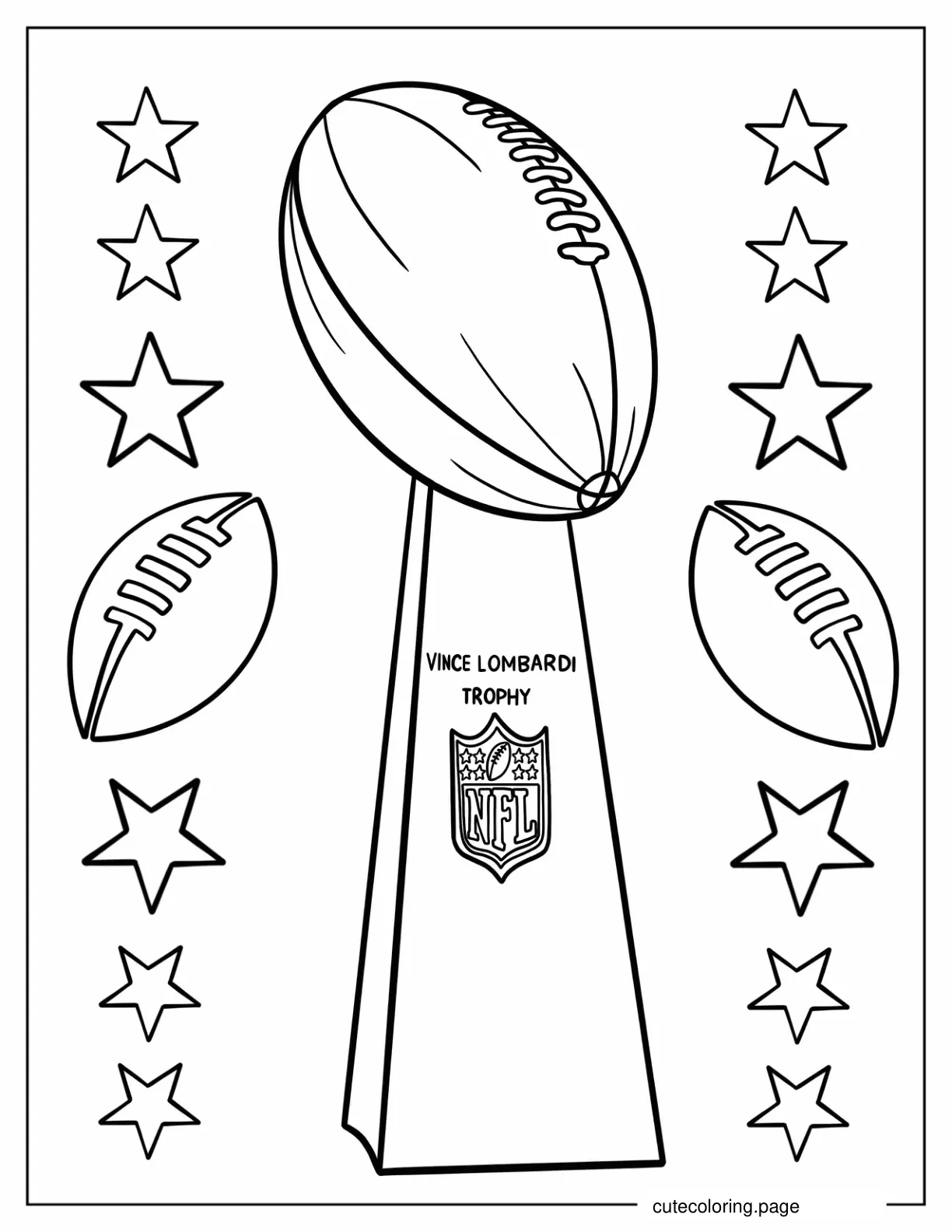 NFL Vince Lombardi Trophy Coloring Page coloring page