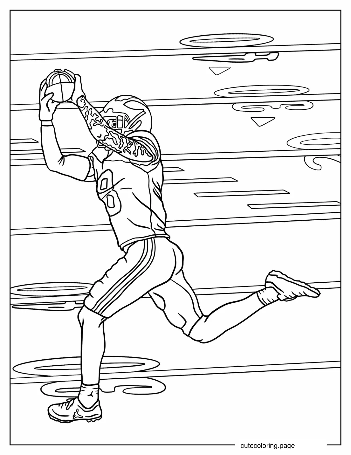 NFL Wide Receiver Catching Ball To Color coloring page