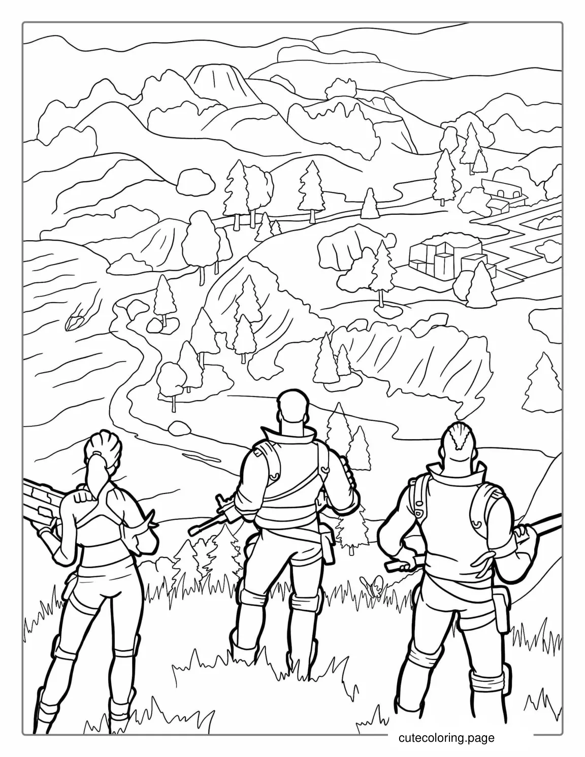 Battle Royale Fortnite To Color coloring page