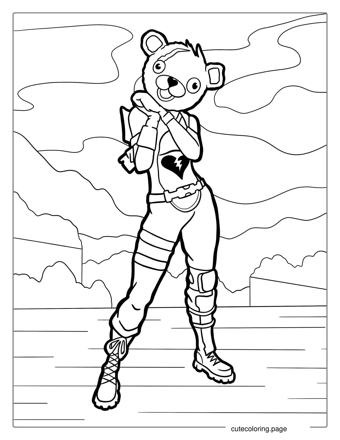 Coloring Page Of Fortnite Cuddle Team Leader coloring page