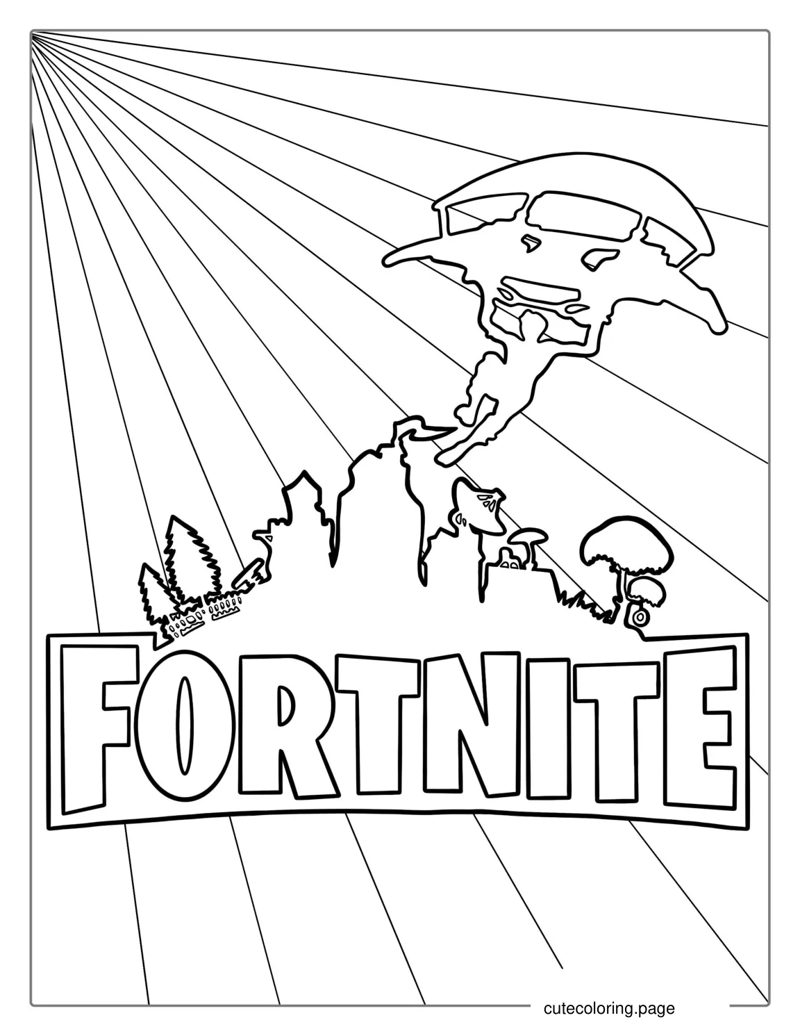 Easy Fortnite Logo Coloring Page coloring page