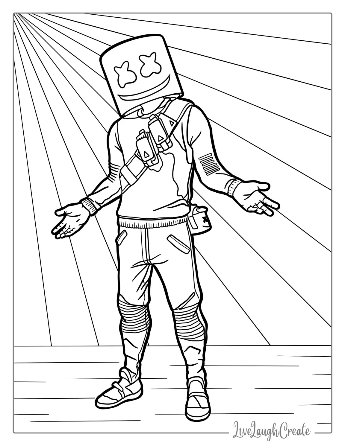 Easy Fortnite Marshmello Skin Coloring Page coloring page