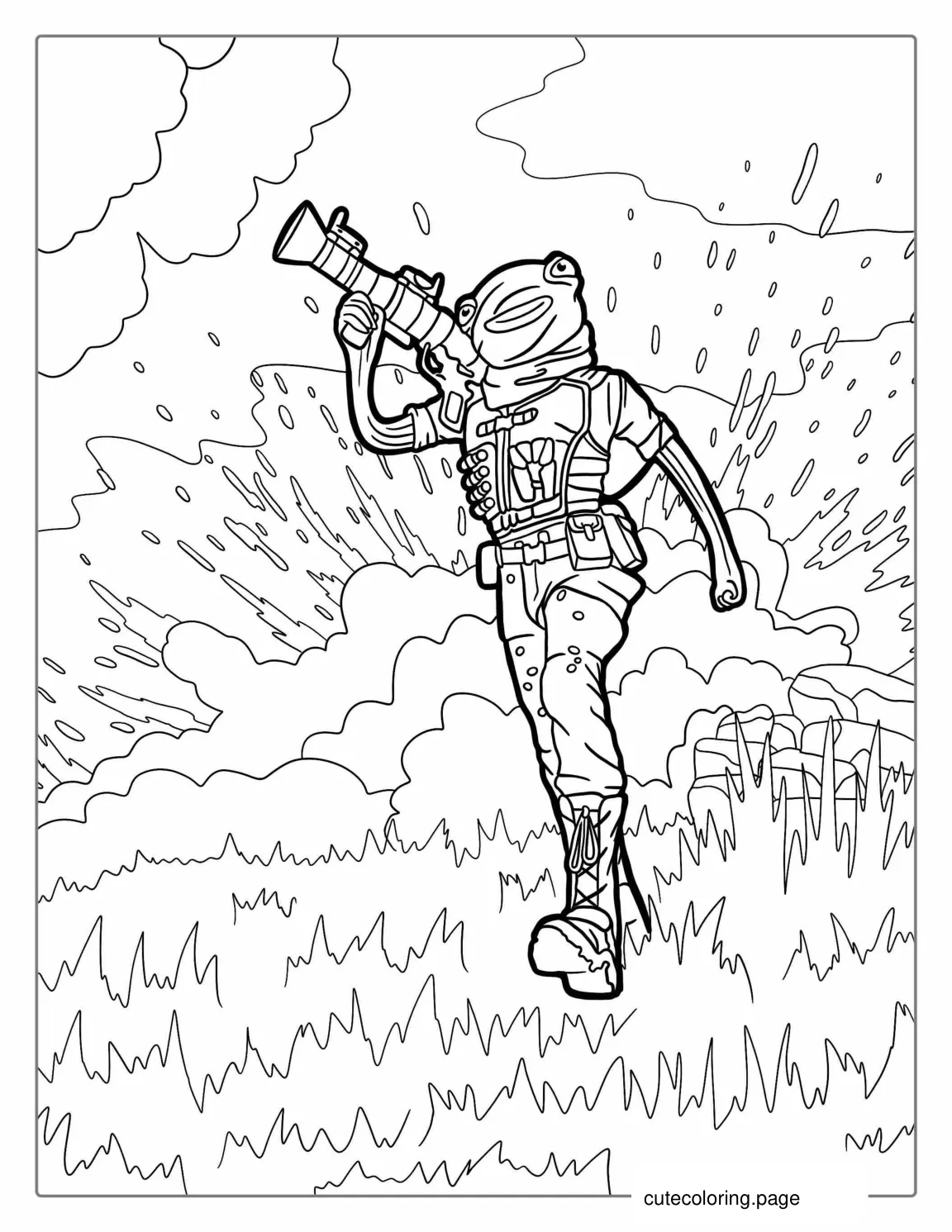 Fishsticks Running Away After Explosion coloring page