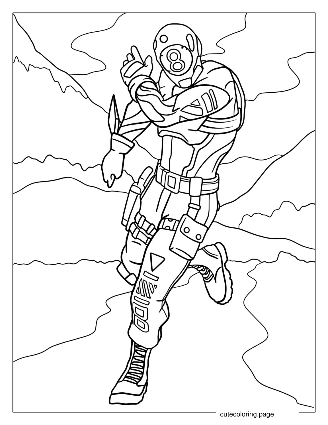 Fortnite 8 Ball Character Coloring Page coloring page