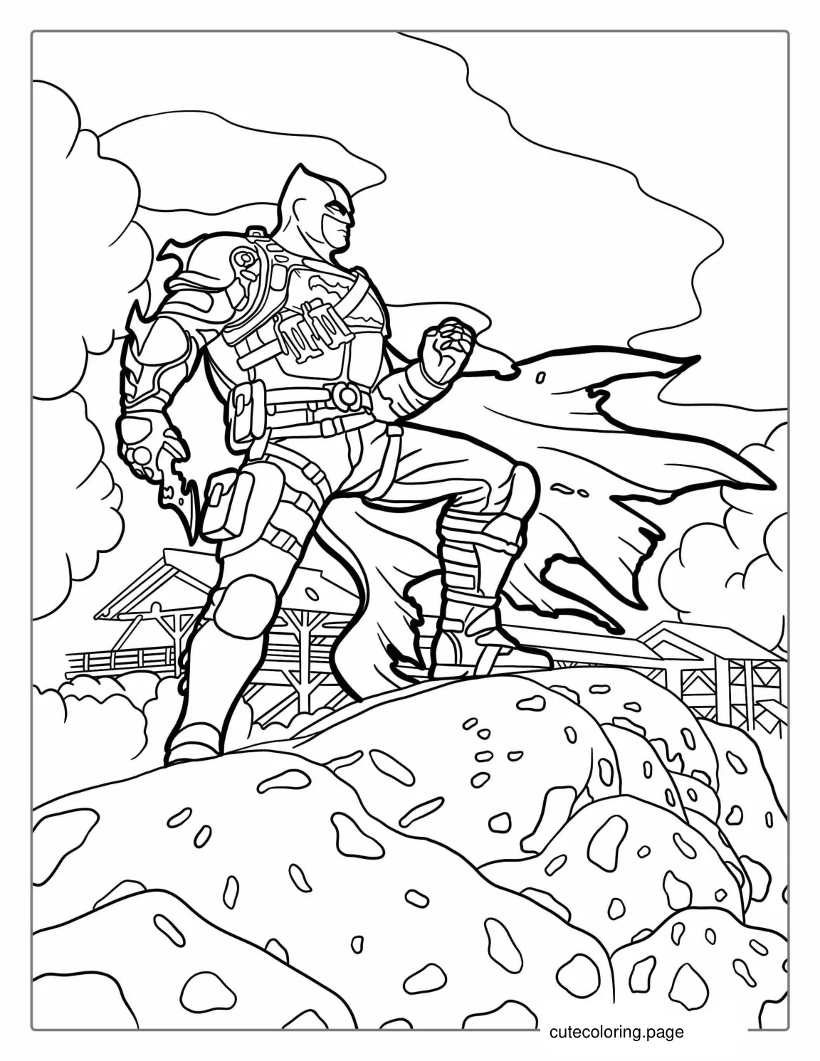 Fortnite Batman Skin Coloring Page For Kids coloring page