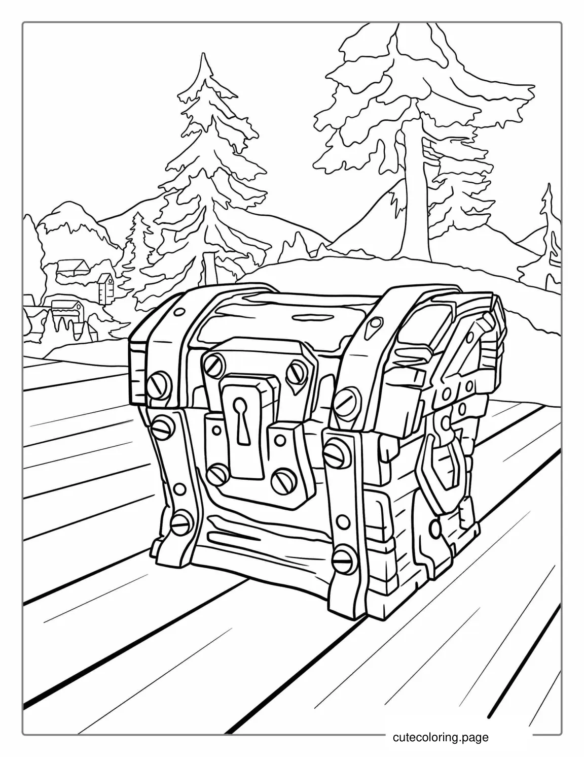 Fortnite Battle Royale Chest To Color coloring page