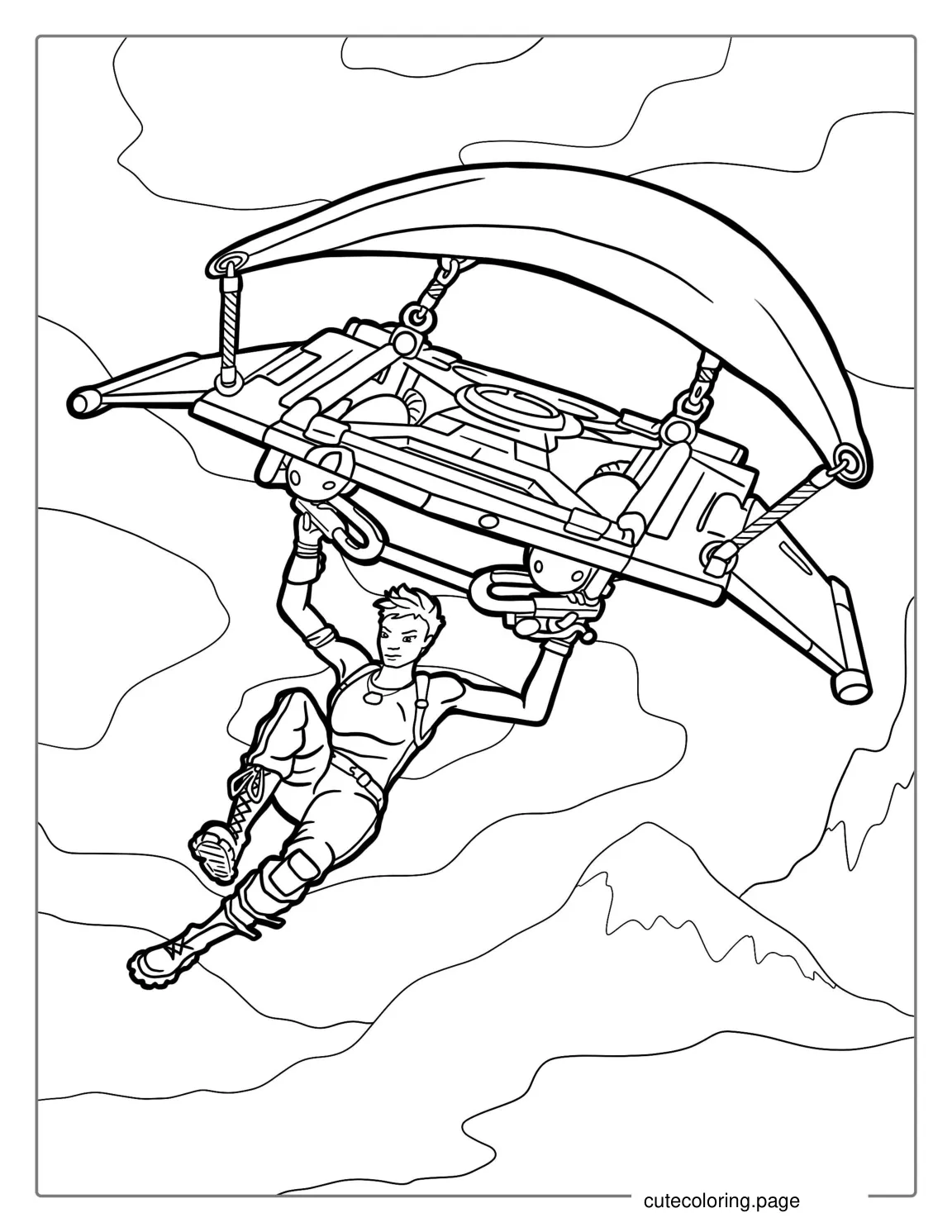 Fortnite Battle Royale Glider coloring page