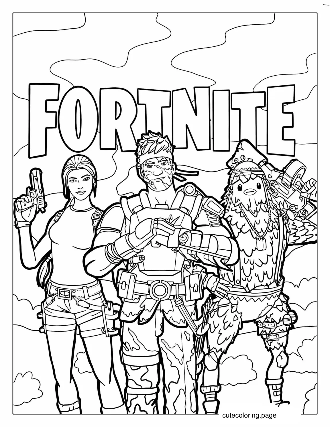 Fortnite Battle Royale With Logo Coloring coloring page