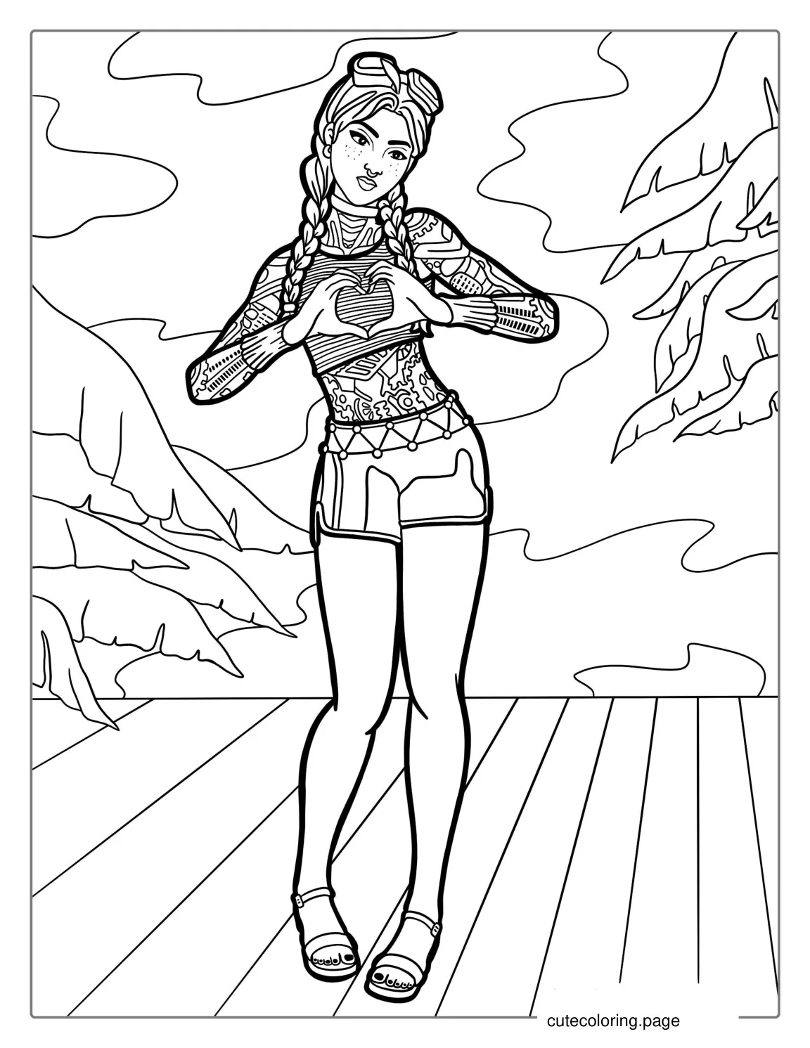 Fortnite Beach Jules Skin Coloring Page coloring page