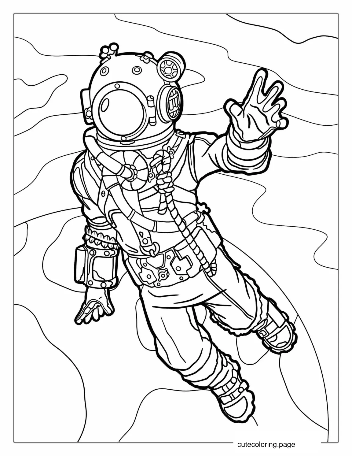 Fortnite Deep See Dominator Character coloring page