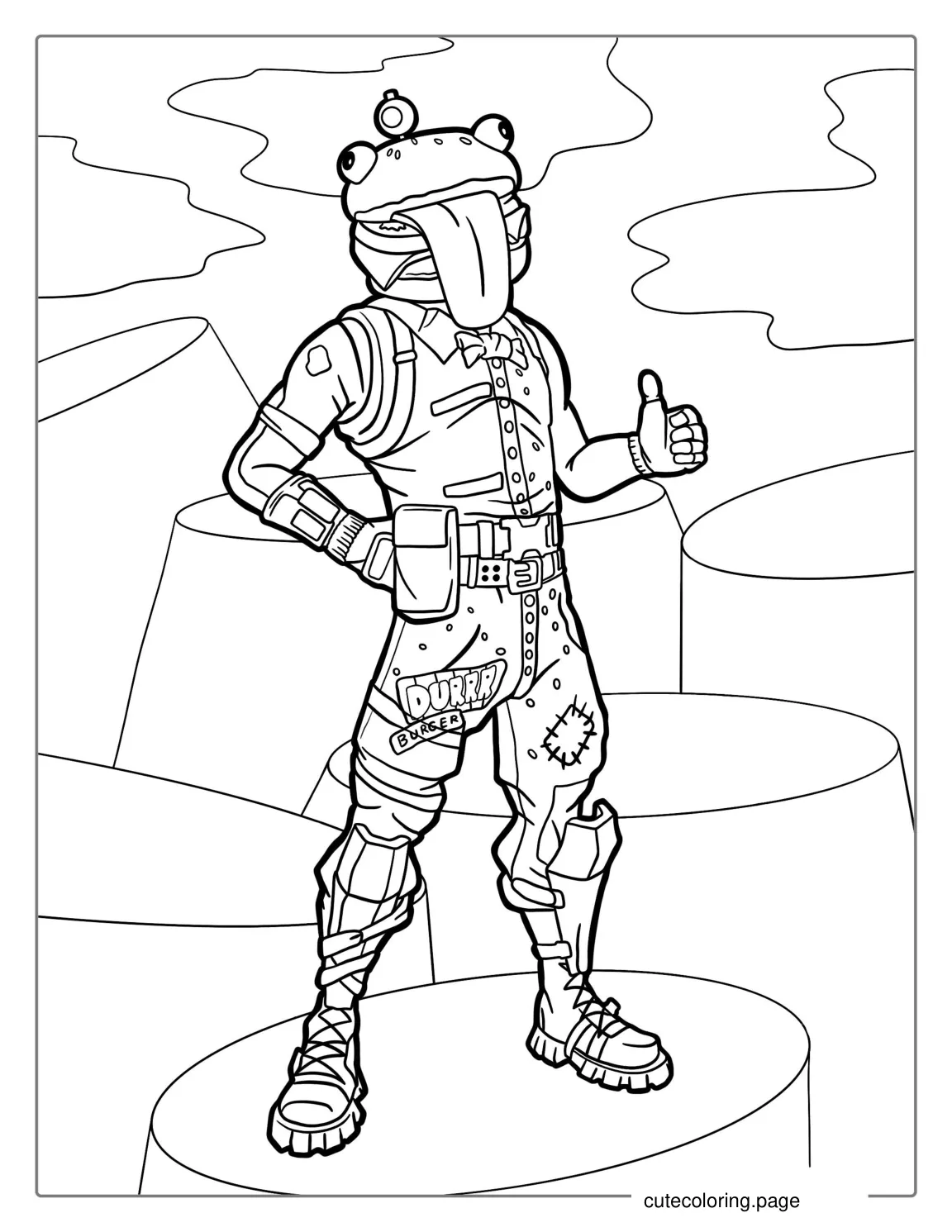 Fortnite Durr Burger Burger Skin Coloring coloring page