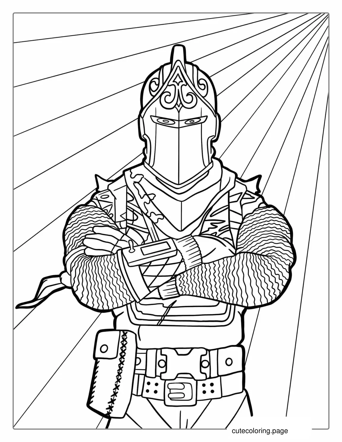 Fortnite Knight Skin Coloring For Kids coloring page