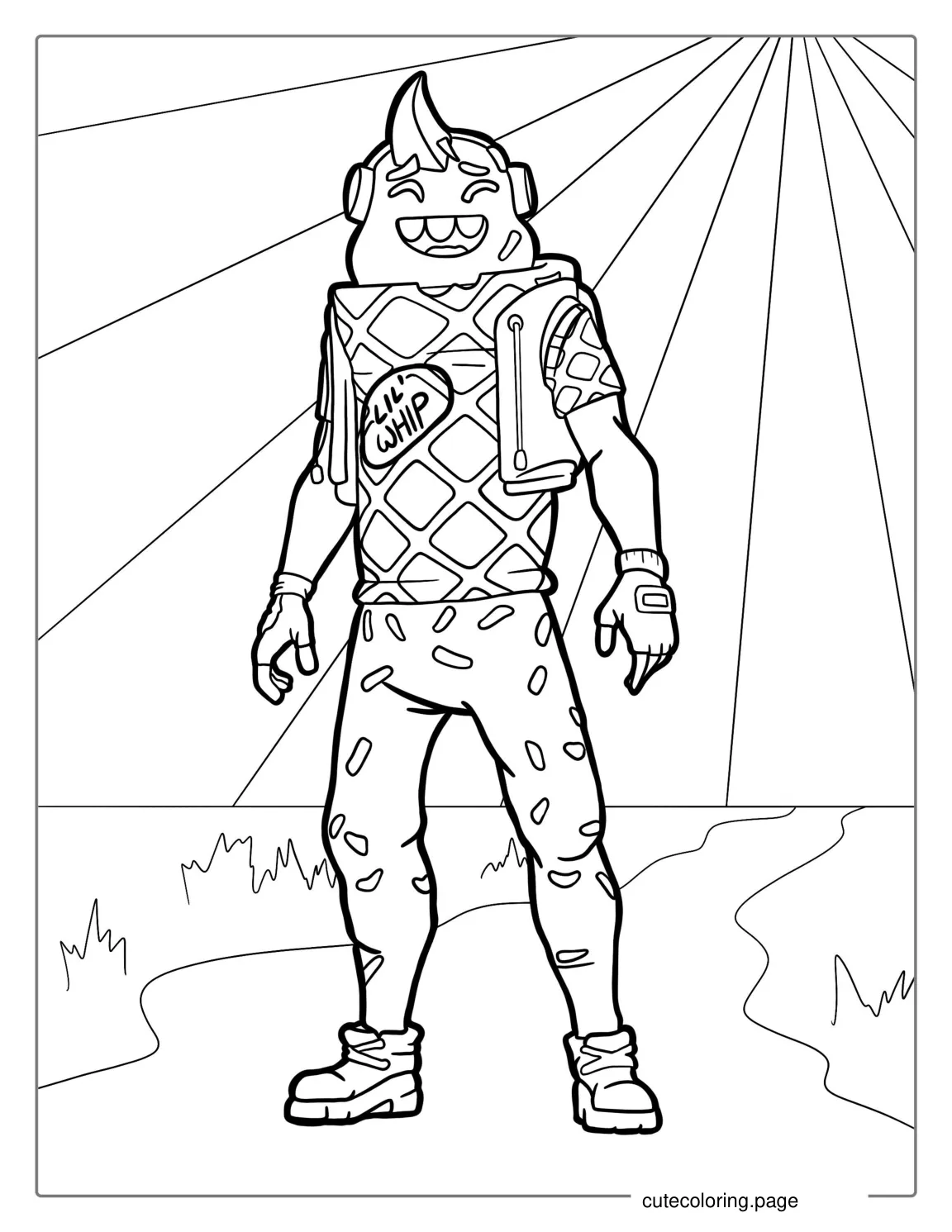 Fortnite Lil Whip Ice Cream Cone Skin coloring page