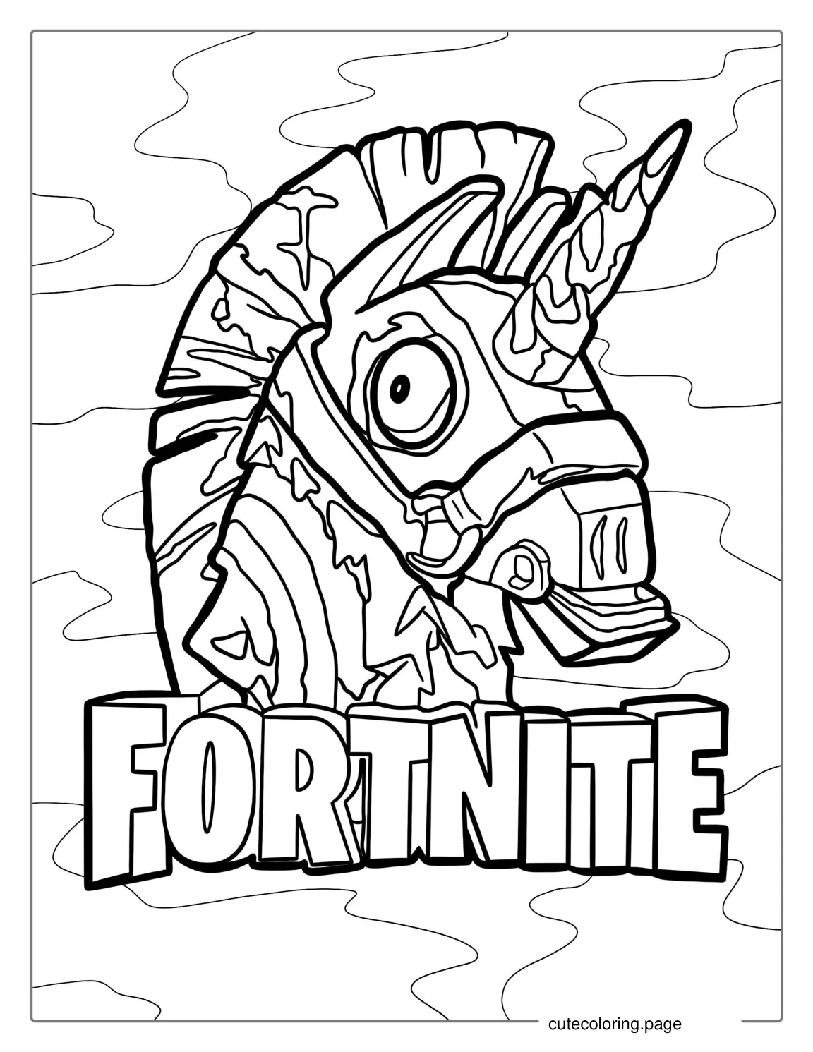 Fortnite Llama And Logo Coloring Page coloring page