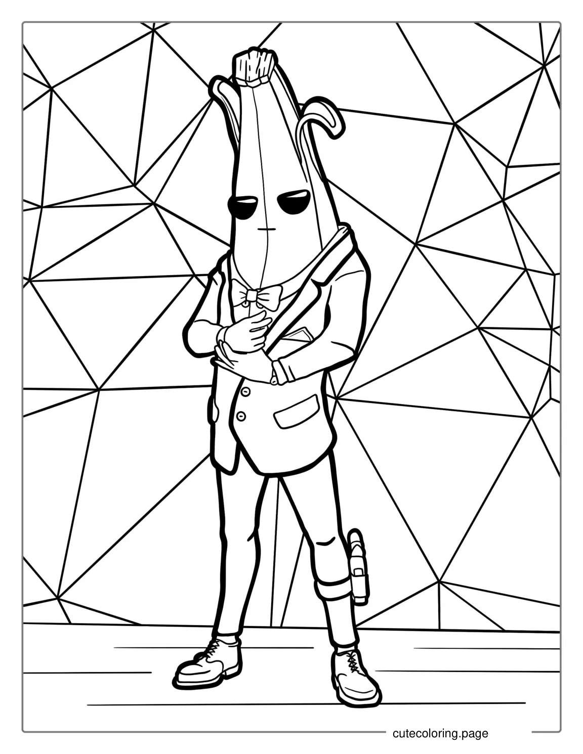 Fortnite Peely Wearing Suit coloring page