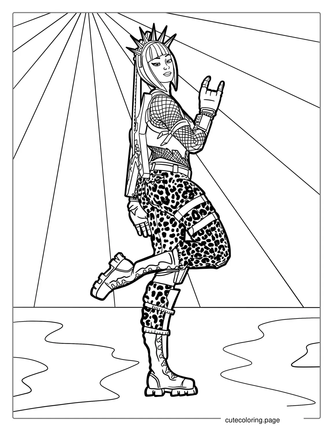 Fortnite Power Chord Character coloring page