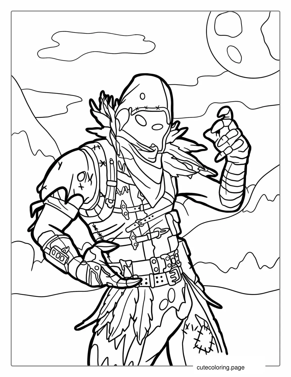 Fortnite Raven Skin To Color coloring page