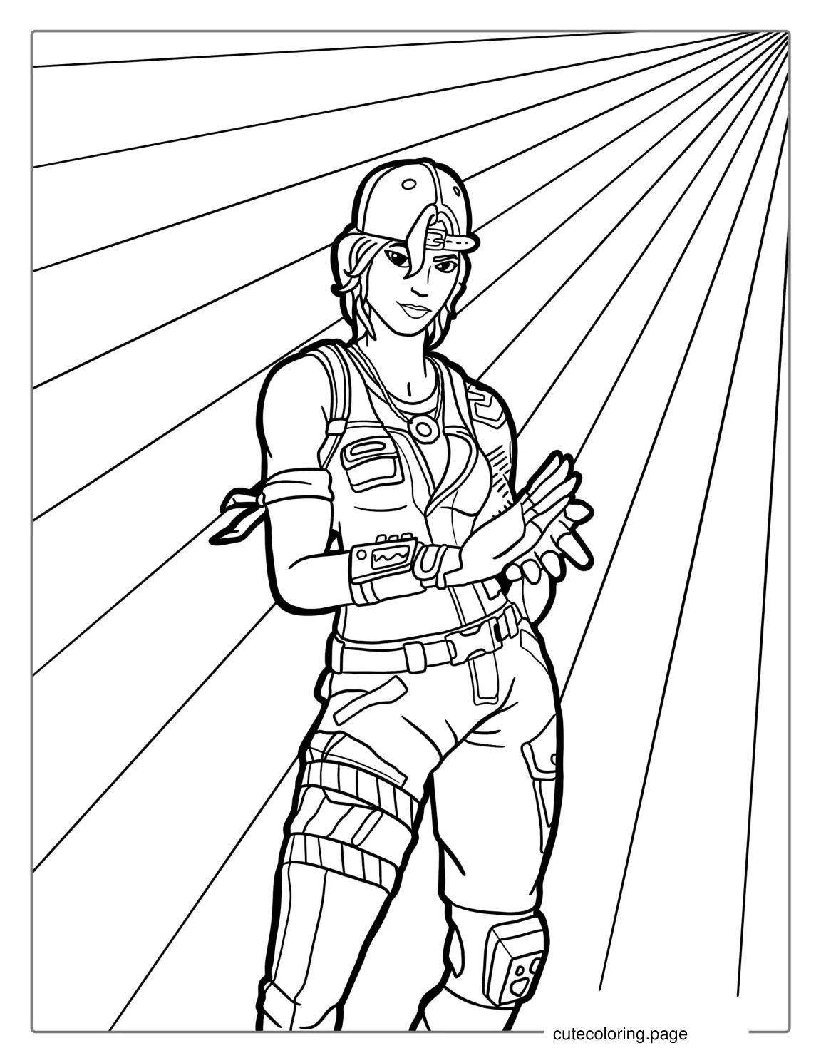 Fortnite Sparkplug Girl Skin Coloring coloring page