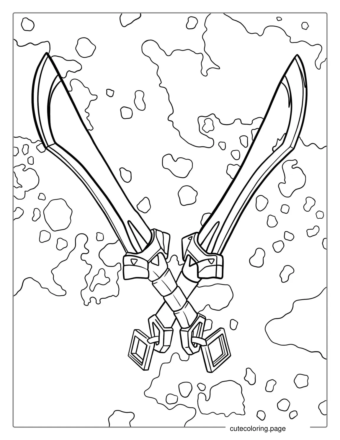 Fortnite Swords Coloring Sheet coloring page