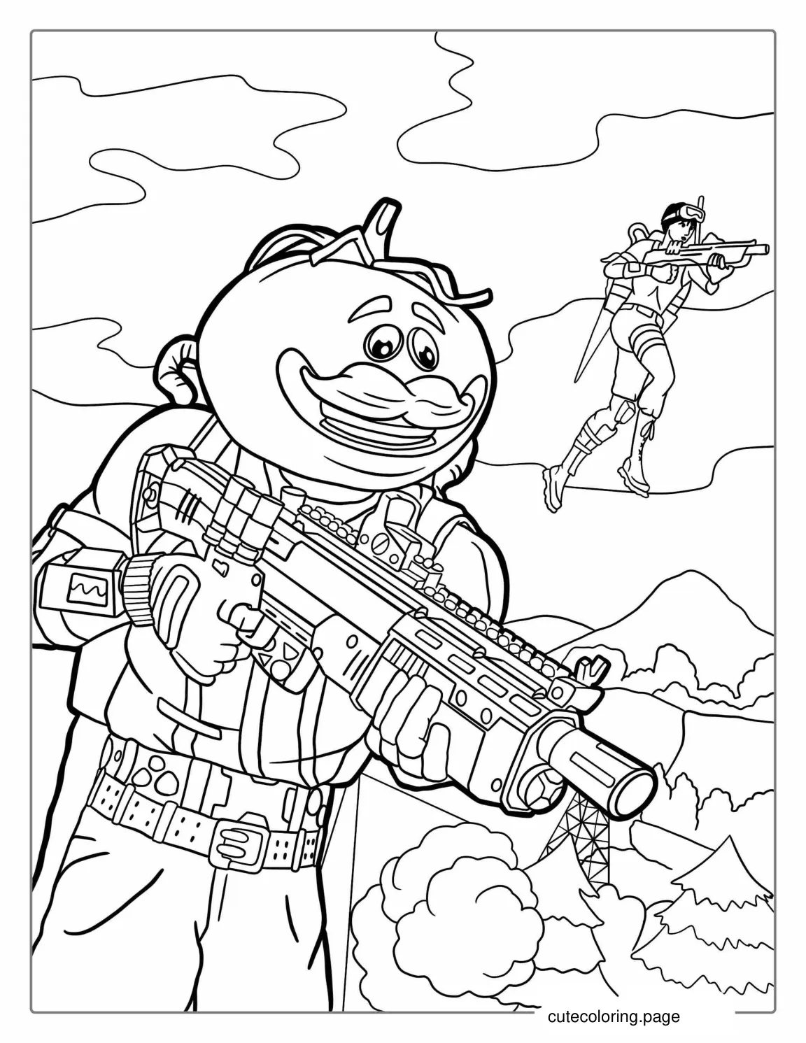 Fortnite Tomato Head Skin Coloring Sheet coloring page